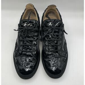 Giuseppe Zanotti Frankie Men’s Black Low Top Casual Sneakers Shoes Size 44 READ